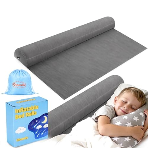 Oiomniv Inflatable Bed Rail Guards for Toddlers (1 Pack) – Portable Bed Safety Rails for Toddler Sleep, Non-Slip Inflatable Bed Guard, Fits Twin, Full, Queen & King Size Beds