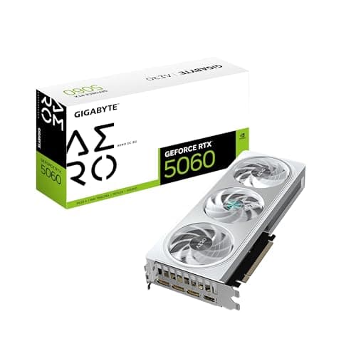 GIGABYTE GeForce RTX 5060 AERO OC 8G Graphics Card, 8GB 128-bit GDDR7, PCIe 5.0, WINDFORCE Cooling System, GV-N5060AERO OC-8GD Video Card