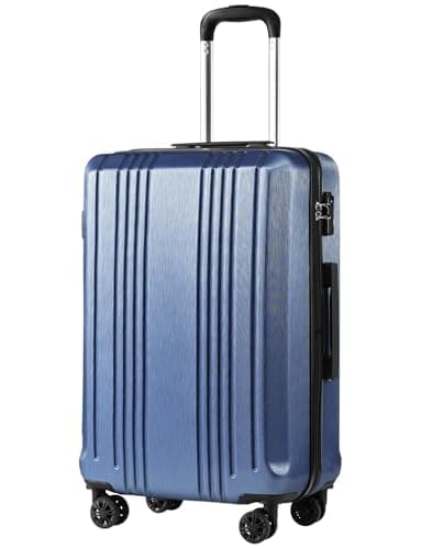 Coolife Luggage Suitcase PC+ABS with TSA Lock Spinner Carry on Hardshell Lightweight 20in 24in 28in(ice Blue, S(20in_Carry on))
