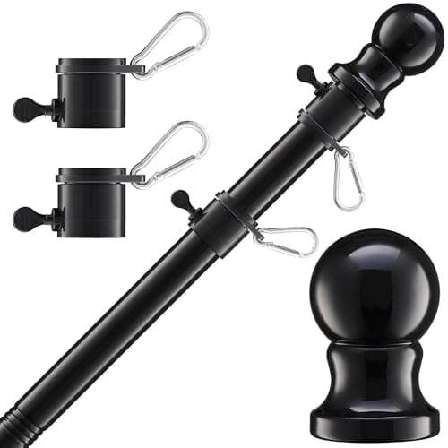 Flag Pole, 5 FT Stainless Steel Tangle-Free Spinning Flagpole for 3x5 CA Flags - Flag Pole Holder for Outdoor, Wall-Mounted Flag Poles for House, Yard, & Garden (without Bracket)