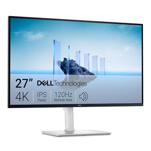 Dell 27 Plus 4K Monitor - S2725QS - 27-inch 4K (3840 x 2160) 120Hz 16:9 Display, IPS Panel, AMD FreeSync Premium, sRGB 99%, Integrated Speakers, 1500:1 Contrast Ratio, Comfortview Plus - Ash White