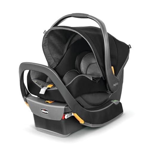 Chicco KeyFit 35 ClearTex Rear-Facing Infant Car Seat and Base for Infants 4-35 lbs., Includes Head & Body Support, Compatible with Chicco Strollers, Baby Travel Gear - Shadow/Black