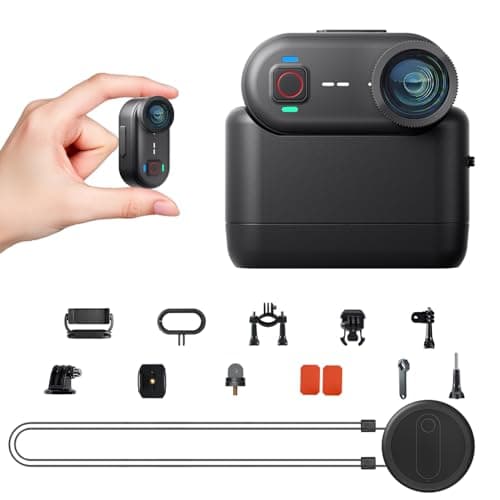 Apexcam K80 4K Mini Action Cam,POV Camera with 64GB Built-in Memory, 20MP WiFi EIS Mini Body Camera,Portable Vlogging Sports Camera,10M Underwater Camera,Thumb Size Body Mounted Video Cameras