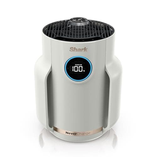 Shark Air Purifier for Home, NeverChange Compact Pro, for Bedroom, Nursery, Home Office, Dorm, HEPA-Exceeding Filter, Captures Pollutants, Pet Dander, Dust, Odor, Smoke, and More, HP072C
