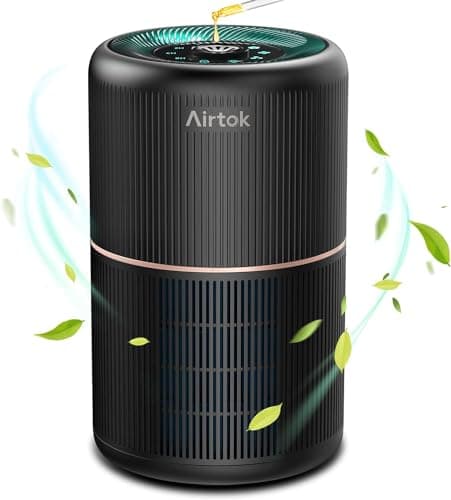 AIRTOK HEPA Air Purifier for Home Bedroom with Fragrance Sponges | 4-In-1 H13 True HEPA Air Filter for Smoke Dust Pollen Pet Dander Odors