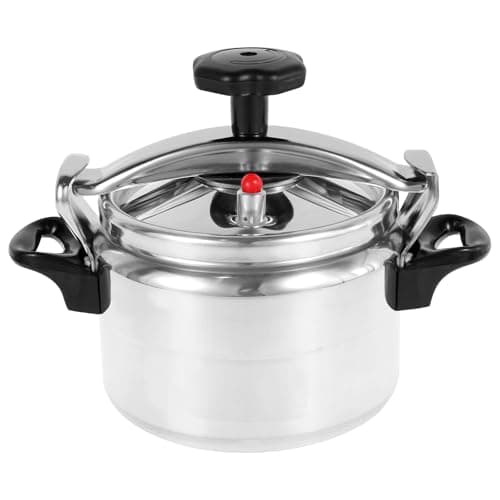 3L Mini Pressure Cooker, Small Aluminum Alloy Pressure Canner with Safety Valve, High Pressure Pot for Gas, Electric, Halogen Stoves, Fast Cooking Clog-Resistant Stew Pot for Home Kitchen, Silver