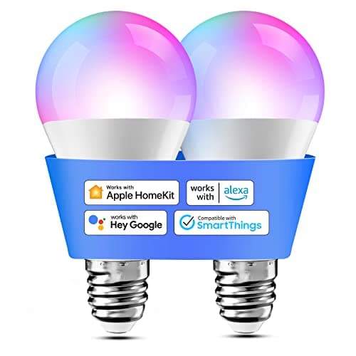 meross Smart Light Bulb, E26 RGB Wi-Fi LED Bulb 60W Equivalent with APP & Voice Control, Compatible with Alexa, Google, Apple HomeKit - Scene & Schedule Lighting, 2 Pack
