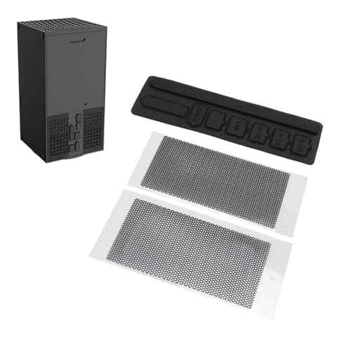 Dust Filter Kit for Xbox Series X - 2 Filters & 8 Silicone Plugs, PVC Dustproof Cover, Console Accessories (Black)