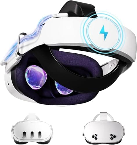 Battery Head Strap Compatible with Meta Quest 3 & 3S 10000mAh - Battery Pack Soft Elite Strap for Balance Weight - Extend Playtime, Enhance Immersion, Fast Charge Battery Strap Accessories