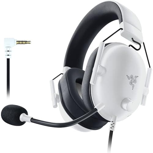 Razer BlackShark V2 X Gaming Headset for PC, 3.5mm Audio Jack, White