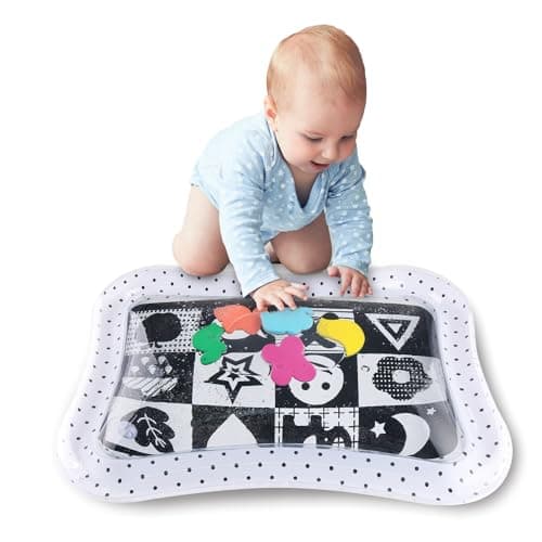 The Peanutshell Tummy Time Water Play Mat Girls or Boys - High Contrast Sensory Developmental Toy, Newborn & Infant Baby Toys 0-6 Months, Unisex New Born Baby Essentials Must Haves - Montessori