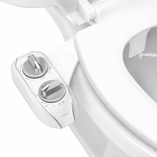 LUXE Bidet NEO 185 Plus - Dual Nozzle, Non-Electric Bidet Attachment for Toilet Seat, Patented Slide-in Install, 360° Self-Clean, EZ-Lift to Clean, Feminine & Rear Wash (Chrome)