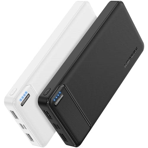 AsperX 2-Pack 15000mAh Portable Charger Power Bank 3A Fast Charging, USB C Output Portable Battery Bank External Battery Pack for iPhone 17/16/15/14/13, Galaxy, Google LG,Tablets and Heated Vest