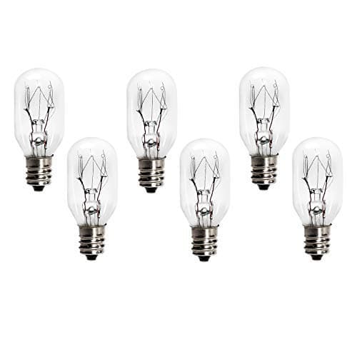 6 Pack Salt Lamp Bulbs,Replacement 15 Watt E12 Socket Incandescent Bulbs for Himalayan Salt Rock Lamps and Plug in Night Lights