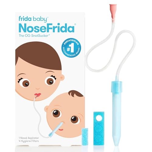 Frida Baby NoseFrida Nasal Aspirator, Snot Sucker Suitable for Newborns and Babies, Baby Nose Sucker with 4 Extra Hygiene Filters