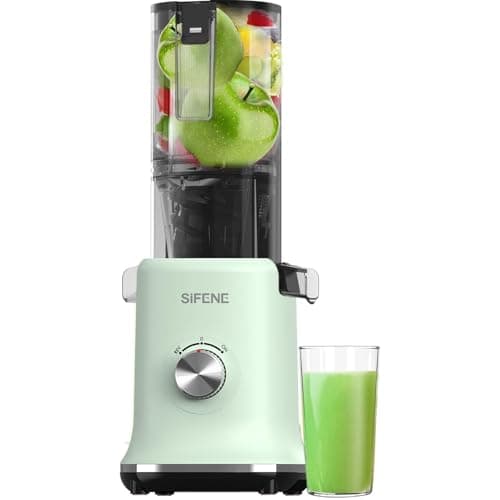 SIFENE Whole Slow Masticating Juicer, 4.3" Wide Chute, Quiet Motor, Green