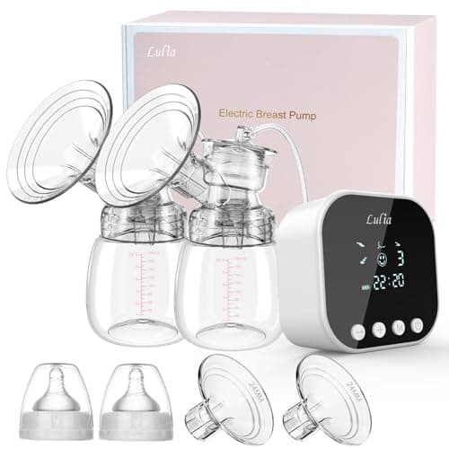 Lulia Electric Breast Pump with 4 Modes & 9 Levels, Strong Suction, Low Noise, Anti-Backflow, BPA Free, Portable Electric Breastfeeding Pump