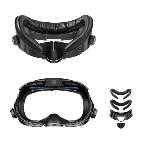 AMVR FC4 Upgraded Face Cover Pad Facial Interface Better for Halo Head Strap, Compatible with Meta/Oculus Quest 3 Accessories, with Knob Adjustable, with PU Face Cushion and Breathable Ice Silk Cotton