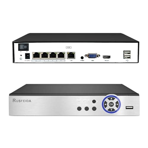 RUSFEIDA 4K 4CH POE NVR Network Video Recorder for Security Camera System