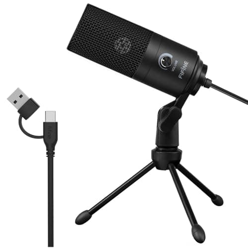 FIFINE USB Microphone for PC Computer, Recording Condenser Mic for Laptop MAC/Windows for Vocals,Voice Overs,Streaming Broadcast, Music, YouTube Videos-K669B