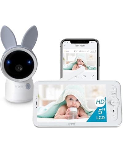 ARENTI 4MP Baby Monitor, 2.4GHz&5GHz WiFi Baby Camera Monitor with Phone, 2-Way Audio, Infrared Night Vision, Night Light, Temp & Humidity Sensor, Cry&Motion Detection, Lullabies