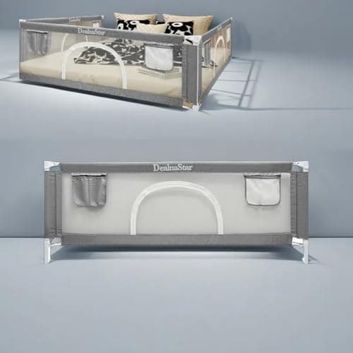 DealnaStar Bed Rail for Toddlers and Kids, 72" Adjustable Safety Bed Guard with 28 Height Gears,Universal Bedside Rail Fit Twin/Full/Queen/King/Cal King Mattresses​.