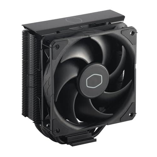Cooler Master Hyper 212 Black Edition CPU Air Coolor, Silencio FP120 Fan, 4 CDC 2.0 Heatpipes, Anodized Gun-Metal Black, Brushed Nickel Fins for AMD Ryzen/Intel LGA1200/1151
