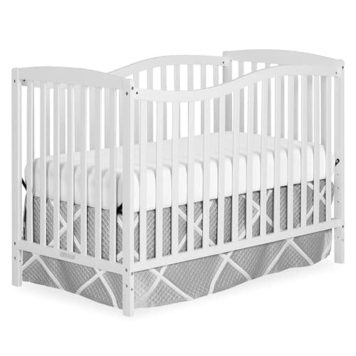 Dream On Me Chelsea 5-In-1 Convertible Crib In White, 4 Mattress Height Positions, Non Toxic Finish, JPMA Certified, Made Of Sustainable And Sturdy Pinewood
