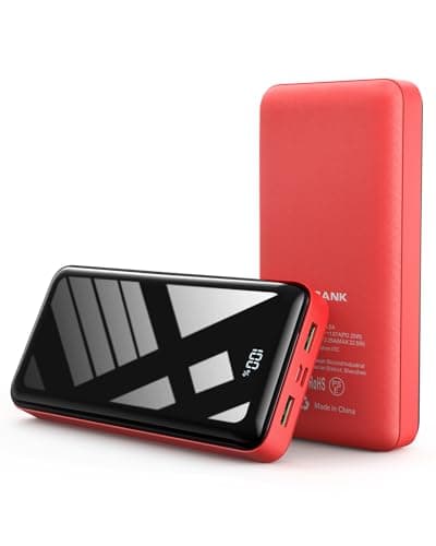 Portable Charger Power Bank 50000mAh, 22.5W Fast Charging Battery Pack, USB C Quick Charge 3 Outputs & 2 Inputs, LED Display, External Cell Phone Battery Bank for iPhone 17/16/15, Samsung (Red)