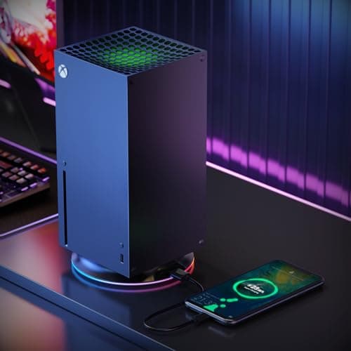 Gaming Vertical Stand with USB Ports for Xbox Series X Console Accessories, Luckit RGB Cooling Stand Compatible with Xbox Series X Digital Edition & Disc Drive Edition