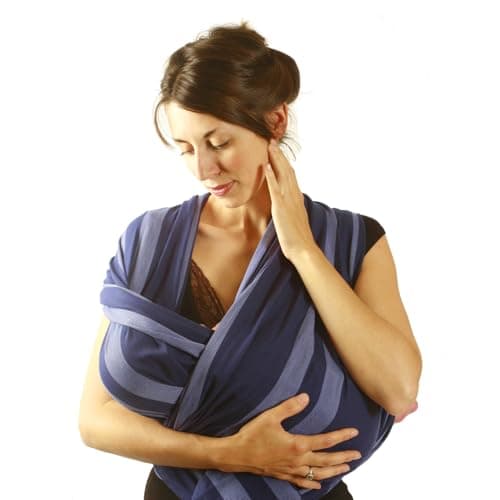 Chimparoo Baby Wrap Carrier, 100% Organic Cotton Baby Woven Wrap for Newborn to Toddler, Comfortable & Adjustable Hip-Healthy Wrap - Holds up to 15.8 kg (BLUE AZUR)