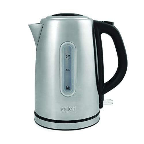 Salton Electric Kettle - Cordless Stainless Steel Water Boiler & Tea Heater with Auto Shut-Off and Boil-Dry Protection, 1.7L