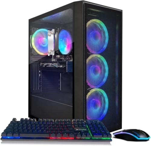 STGAubron Gaming PC Computer Desktop, AMD Ryzen 7 5700G up to 4.6G, GeForce RTX 2060 6G, 16G DDR4, 1T SSD, WiFi 6, BT 5.2, RGB Fan x4, Windows 11 Home
