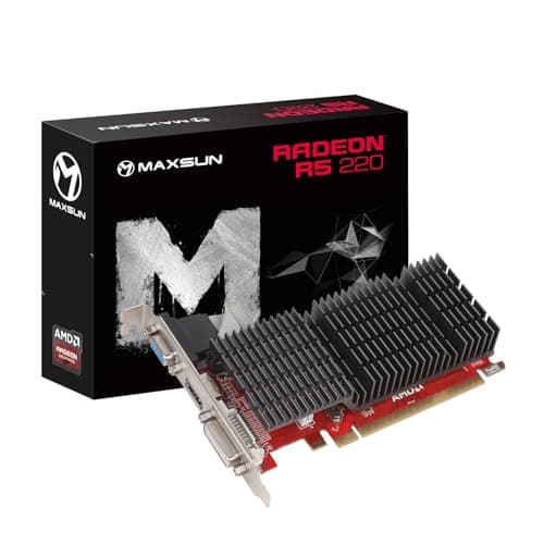 MAXSUN AMD Radeon R5 220 1GB Graphics Card GPU (DVI-I, HDMI, VGA) - Low Profile Ready (R5 220 1G)