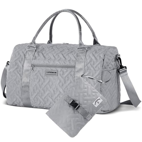 SUPROMOMI Diaper Bag Tote:Large Mommy Bag, Baby Bag, Weekend Travel Diaper Bags for Boy and Girl, Mom Hospital Bag, Twins or 2 Kids Diapers Bag with Small Diapers Storage Bag Grey…