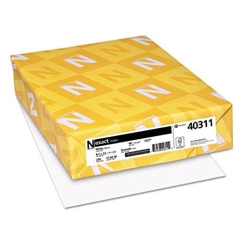 Neenah Exact Index Card Stock, 8.5 x 11 Inch, 90 lb, White, 250 Sheets (40311)