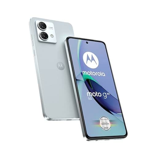Motorola Moto G84 5G, 256GB + 12GB RAM, Marshmallow Blue - Unlocked (GSM Only) (International Version) (Renewed)