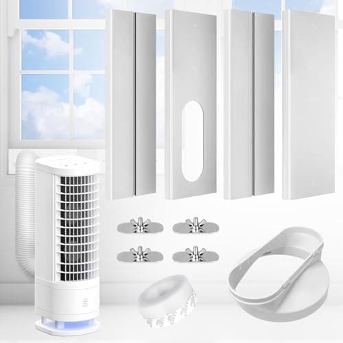 Portable Air Conditioner Window Vent Seal Kit with Universal Coupler, Adjustable Portable AC Vent Kit for Vertical & Horizontal Sliding Window, Fit for All AC with 5.9 Inch Diameter Exhaust Hose