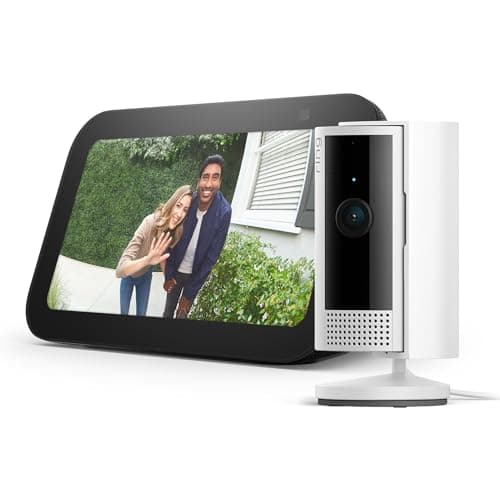 Amazon Echo Show 5 (newest model), Smart display with deeper bass and clearer sound, Charcoal with Ring Indoor Cam, Designed for Alexa+