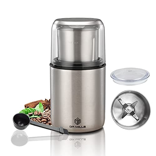 DR MILLS DM-7452 Electric Dried Spice and Coffee Grinder, Grinder and Chopper,Detachable Cup, diswash Free, Blade & Cup Made with SUS304 Stainless Steel