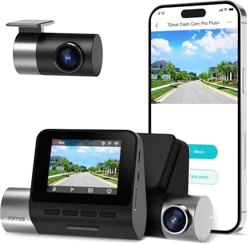 70mai 2.7K Dash Cam Front and Rear A500S, 1944P UHD Dashcam for Cars, ADAS, Built in WiFi GPS, Sony IMX335, 2'' IPS LCD Screen, 140° FOV, WDR, Super Night Vision, 24-Hour Parking Mode, Time-Lapse