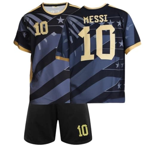 Boys Soccer Jersey Shorts Set - Youth Football Kit with Breathable Fabric, Lightweight Sports Uniform for Kids 10# Star 20