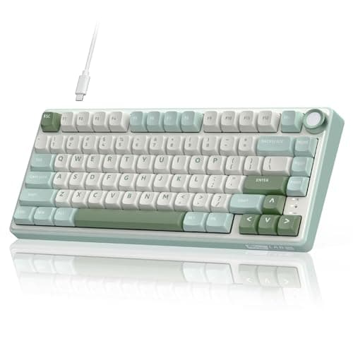 RK ROYAL KLUDGE R75 Mechanical Keyboard Wired with Volume Knob, 75% Keyboard Gasket Mounted, Hot Swappable, Creamy Sound, MDA Profile, PBT Keycaps