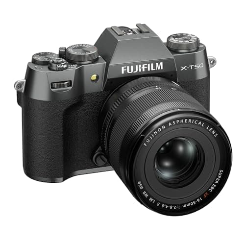 Fujifilm X-T50 40 MP APS-C X-Trans Sensor|Retro Style mirrorless Camera|4k/6.2k vlogging|High Speed Recording FHD 240fps|Advance AF with 16-50mm Optical Zoom Lens f/2.8-4.8 - Charcoal