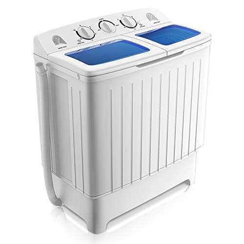 RELAX4LIFE Portable Washing Machine, Twin Tub 20LBS Capacity, Compact Laundry Washing Machine w/Washer(12 lbs) & Spinner(8 lbs), Timer, Semi-Automatic Mini Washer and Dryer Combo for Apartment Dorm RV