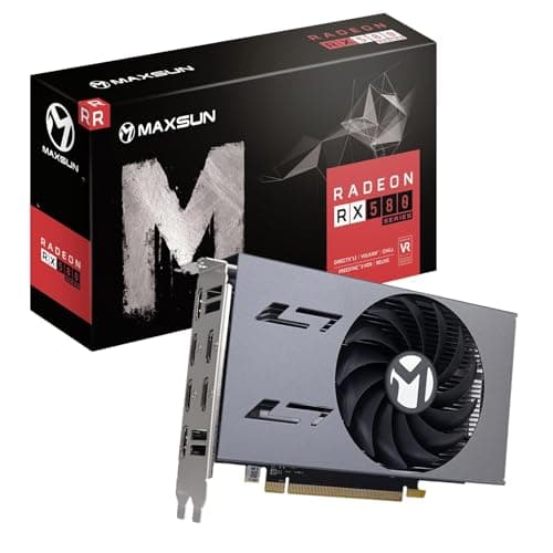 MAXSUN AMD Radeon RX 580 8GB 2048SP GDDR5 Computer Video Graphics Card GPU for PC Gaming, Monitoring, Stock Trading etc 256-Bit 6 HDMI Multi Monitors Screen Extend DirectX 12