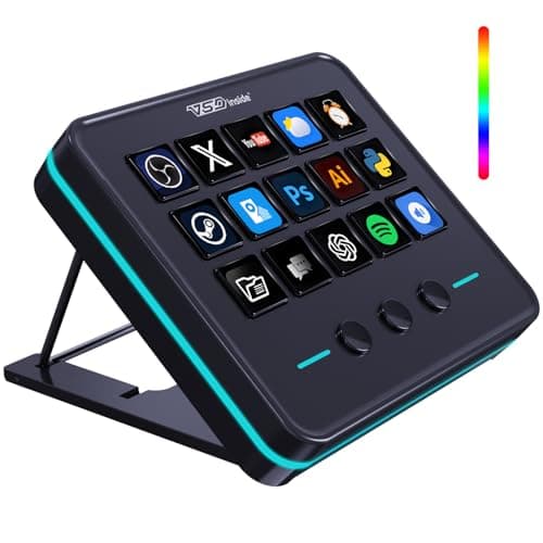 VSDINSIDE Macro Keypad, Stream Controller Deck Gaming Streaming Shortcut Keyboard, 18 Programmable Keys Customizable Visual AI Pad USB Soundboard for OBS, YouTube, Desk Office Setup, Laptop, PC, Mac
