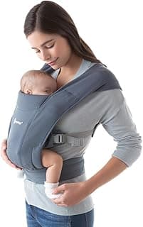 Ergobaby Embrace Cozy Newborn Baby Carrier (7-25 Pounds), Ponte Knit, Oxford Blue