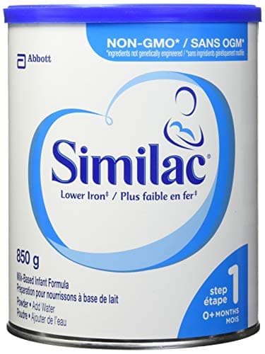 Similac Lower Iron Non-GMO Baby Formula, Powder, 850 g, 0+ Months