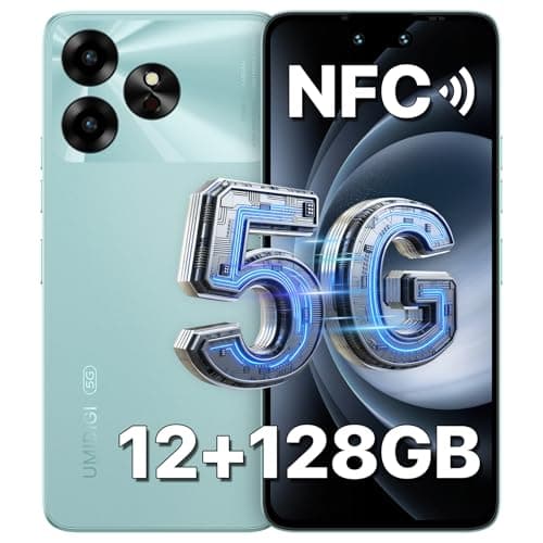 UMIDIGI Unlocked 5G Cell Phone (12+128GB),NFC Unlocked Phones,Dimensity 6100+ Processor,50MP Main Camera 5000MAh Smartphones,Face Unlock,6.57" 90Hz Eye-Care Large Screen,Mobile Phone